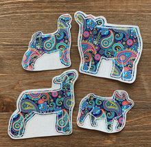 Load image into Gallery viewer, Vibrant Blue Multi Colored Paisley Decals
