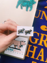 Load image into Gallery viewer, Cheetah Print Pig Clay Stud Earrings
