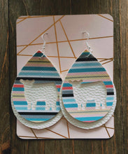 Load image into Gallery viewer, Pastel Serape Cow Teardrop Shaped Earrings
