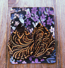 Load image into Gallery viewer, Dark Chocolate Brown With Light Tan Accent Stamped/Textured Earrings
