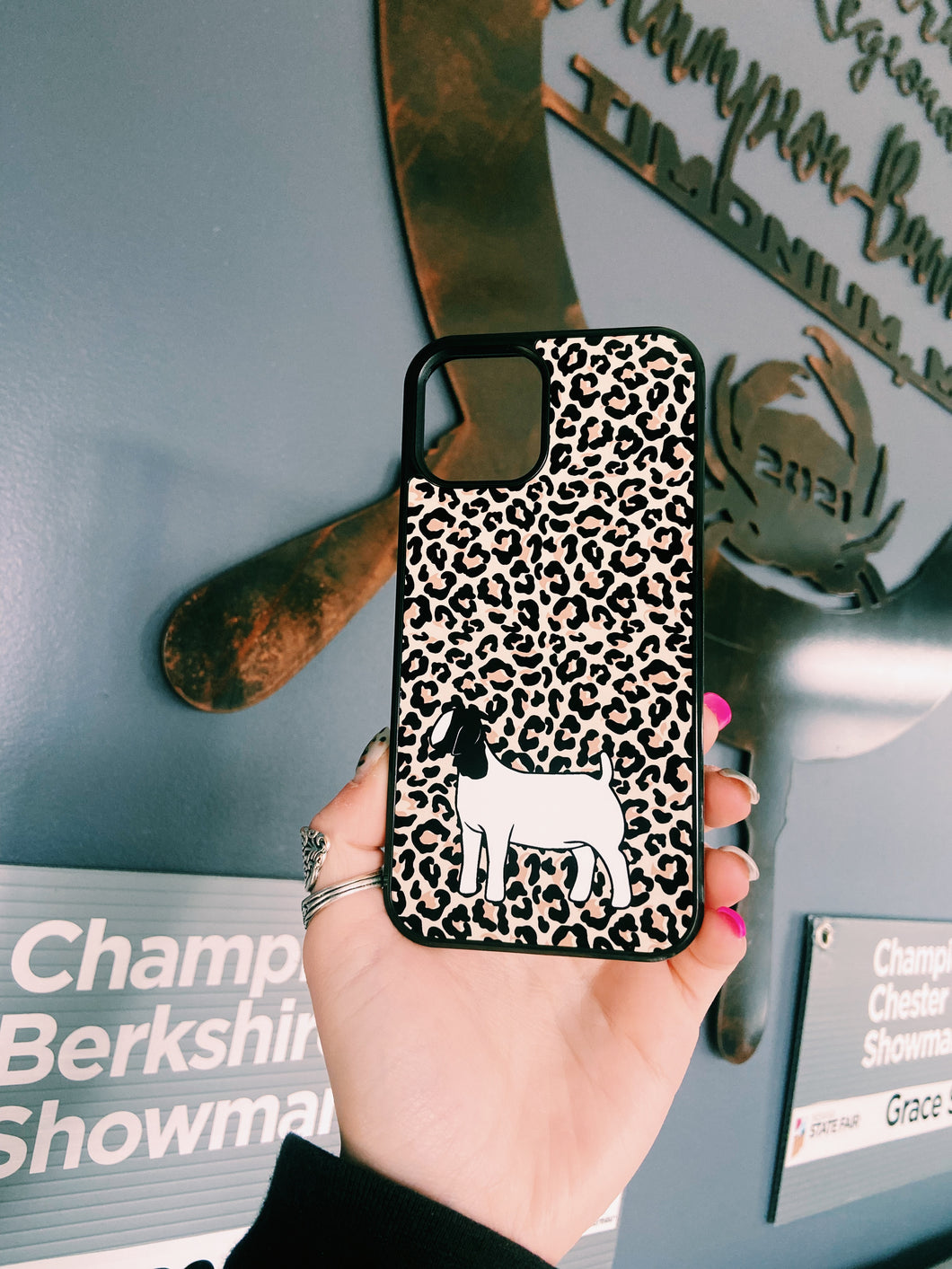 Cheetah Print Goat iPhone 13 Case