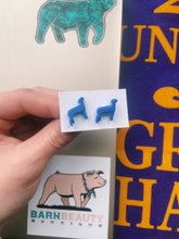 Load image into Gallery viewer, Medium Blue Lamb Clay Stud Earrings
