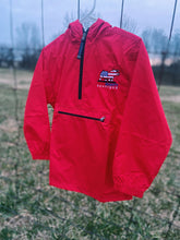 Load image into Gallery viewer, Barn Beauty Boutique American Flag Pig Youth Windbreaker
