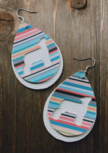 Load image into Gallery viewer, Pastel Serape Lamb Teardrop Shaped Earrings
