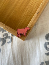 Load image into Gallery viewer, Peach Steer Wooden Stud Earrings
