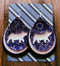 Load image into Gallery viewer, Blue Paisley Pig Teardrop Shaped Earrings
