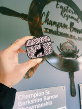 Load image into Gallery viewer, Light Pink &amp; Black Dotted Goat AirPod Cases
