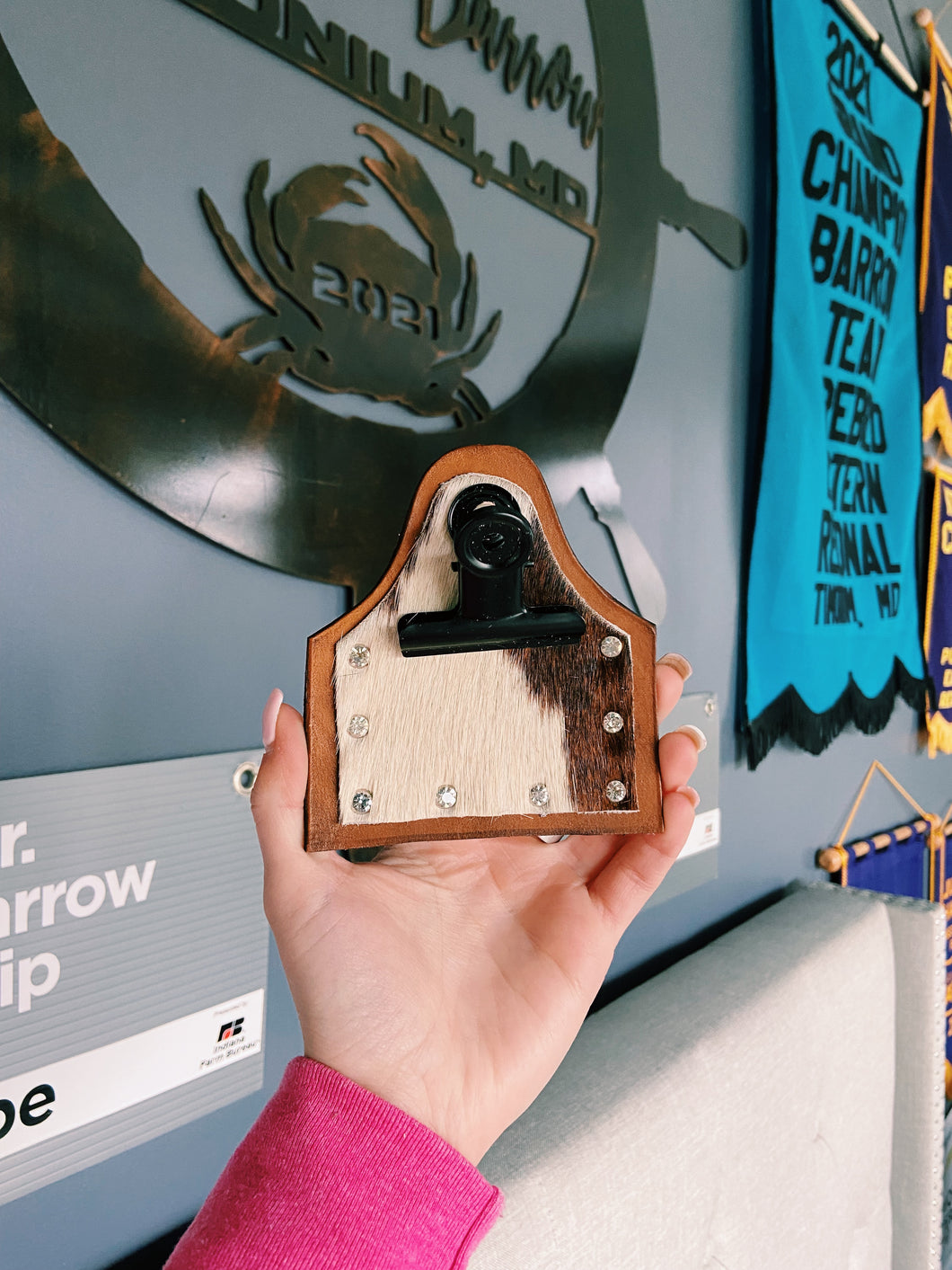 Brown Cowhide Genuine Leather Number Holders