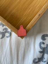 Load image into Gallery viewer, Peach Ear Tag Wooden Stud Earrings
