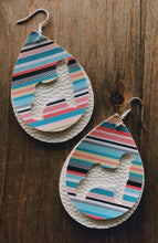 Load image into Gallery viewer, Pastel Serape Goat Teardrop Shaped Earrings
