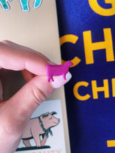 Load image into Gallery viewer, Magenta/Purple Cow Clay Stud Earrings

