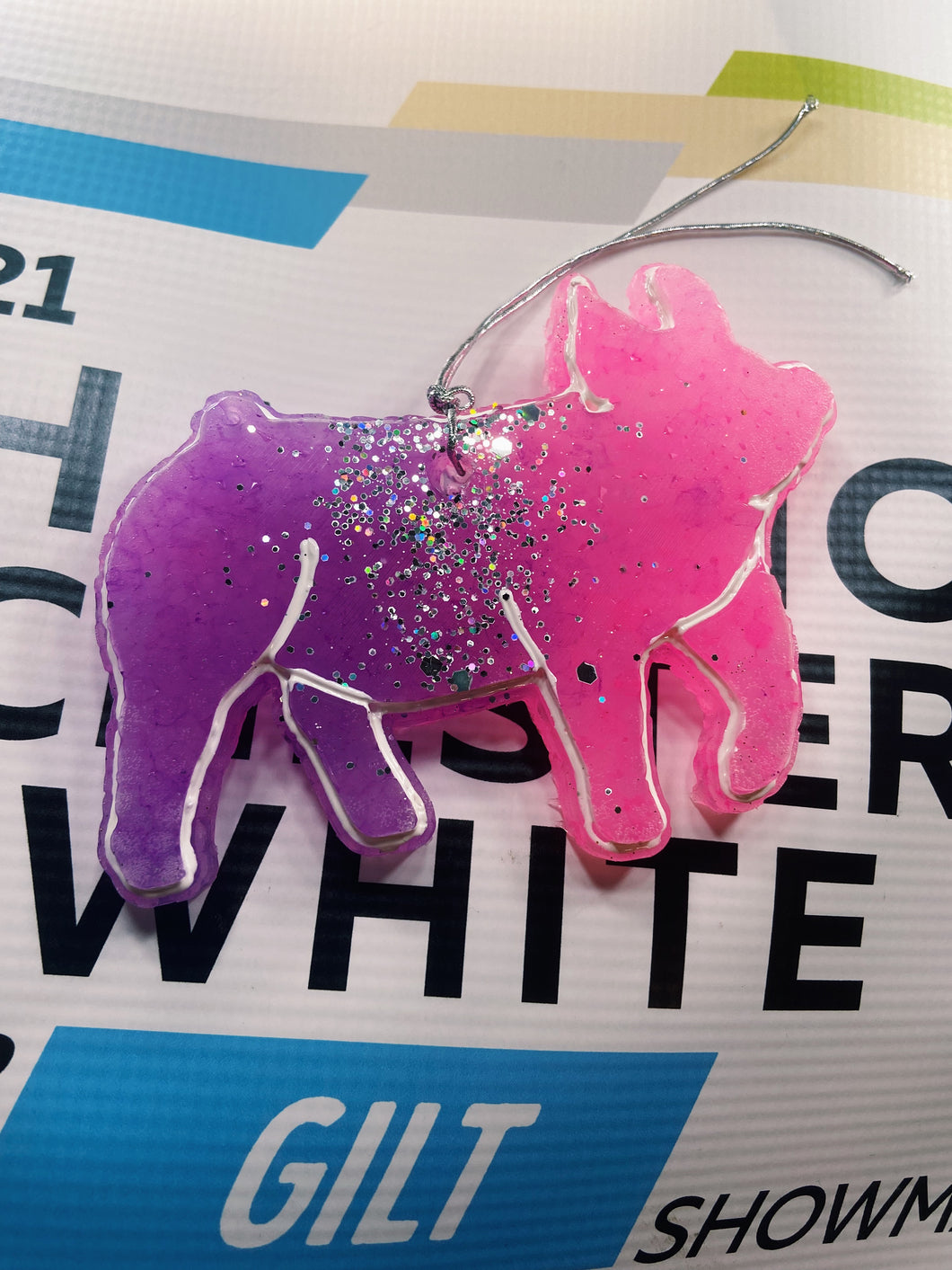 Pink & Purple Glitter Pig Freshie