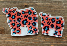 Load image into Gallery viewer, Coral &amp; Medium Blue Cheetah Print Decals
