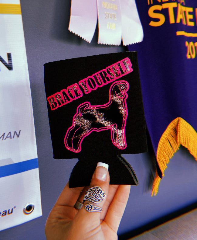 “Brace Yourself” Goat Can Koozie