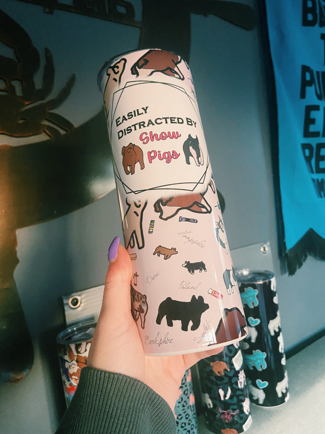 Easily Distracted By Show Pigs Tumbler