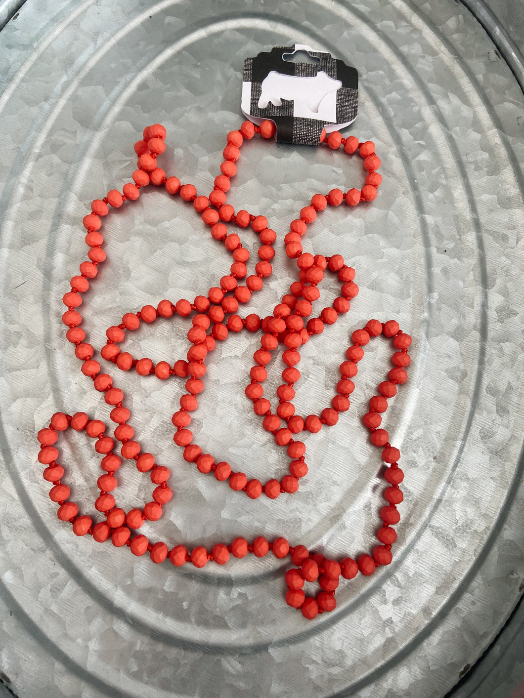 Bright Orange Beaded Necklace