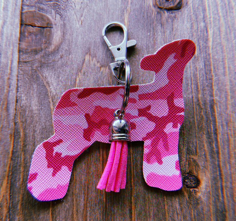 Pink Camo Lamb Keychain