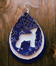 Load image into Gallery viewer, Blue Paisley Lamb Teardrop Shaped Earrings
