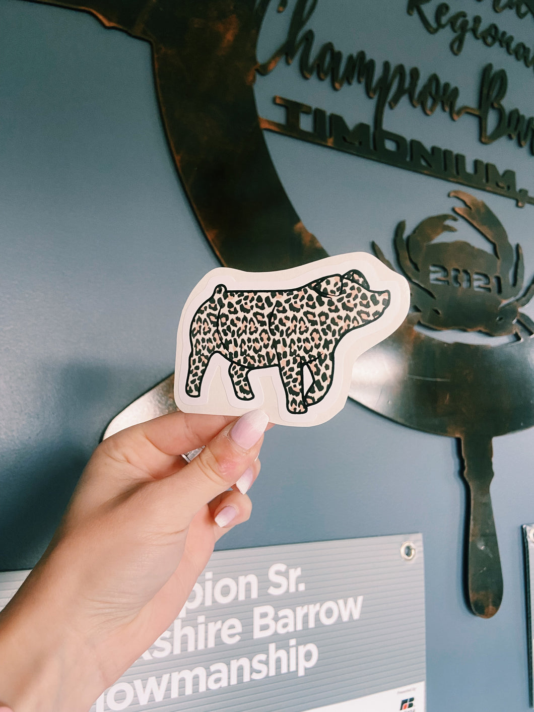 Cheetah Print Pig Sticker