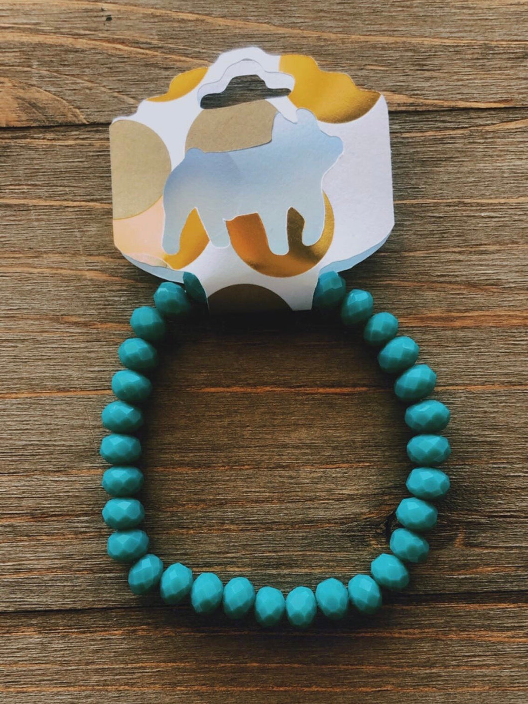 Dark Turquoise Adjustable Beaded Bracelet