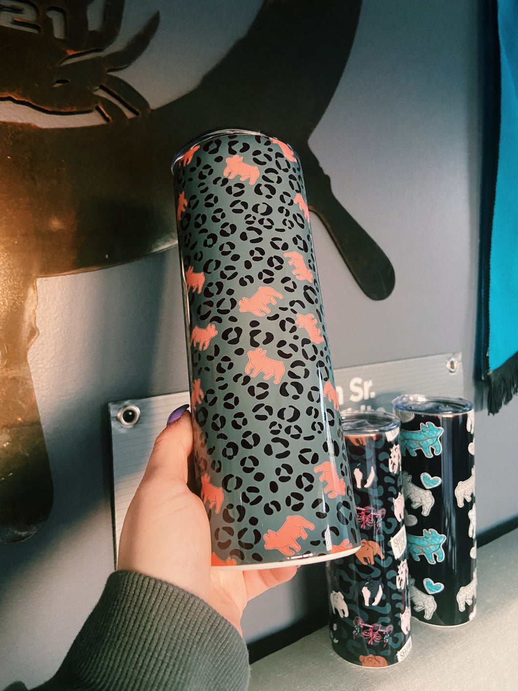 Cheetah Print Pig Tumbler