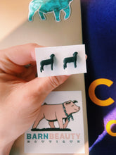 Load image into Gallery viewer, Black Lamb Clay Stud Earrings
