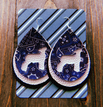 Load image into Gallery viewer, Blue Paisley Lamb Teardrop Shaped Earrings
