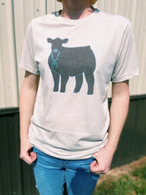 Load image into Gallery viewer, Black &amp; Turquoise Cow T-Shirt
