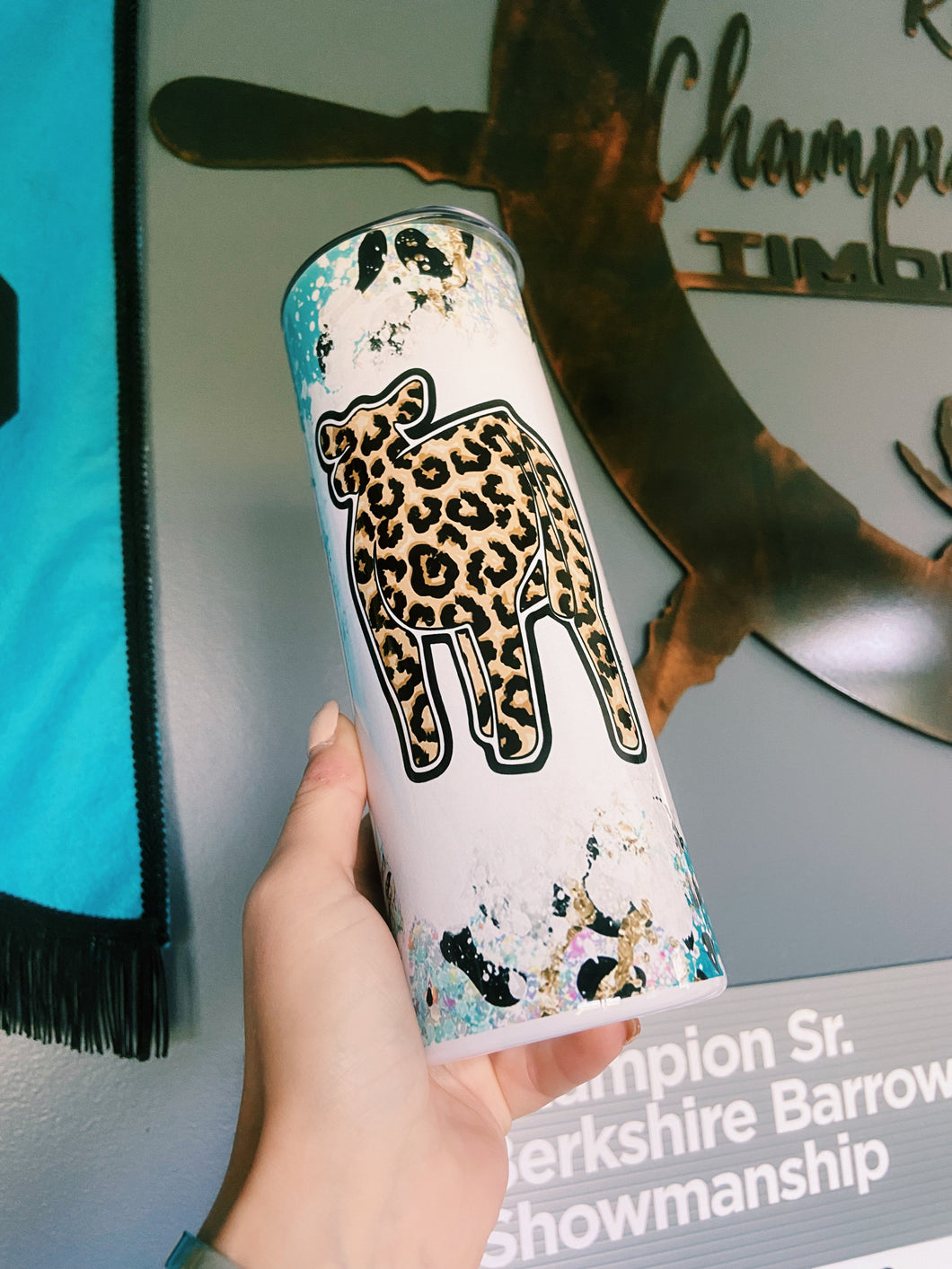 Cheetah Print Cow Tumbler