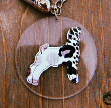 Load image into Gallery viewer, Crazy Zoo Print Goat Clear Circle Keychain
