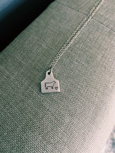 Load image into Gallery viewer, Heart Cow Mini Ear Tag Necklace
