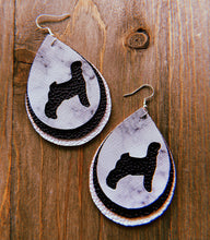 Load image into Gallery viewer, White Marble Goat Teardrop Shaped Earrings
