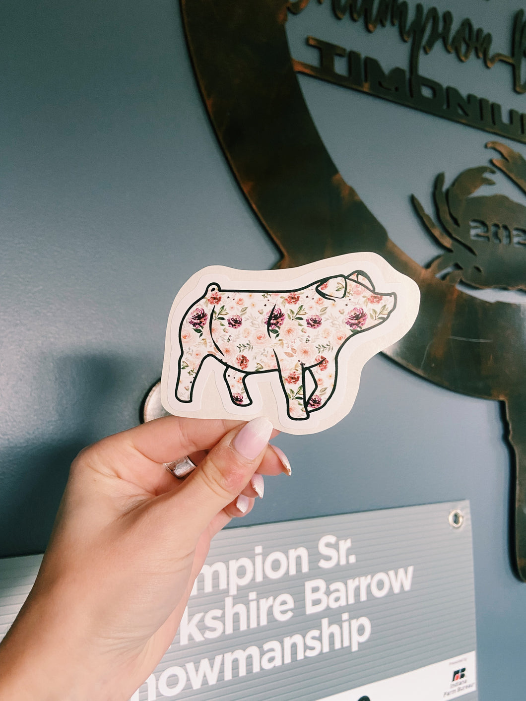 Floral Pig Sticker