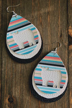 Load image into Gallery viewer, Pastel Serape Cow Teardrop Shaped Earrings
