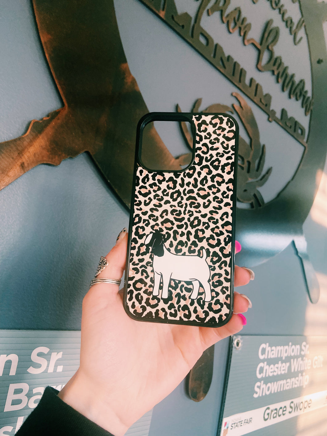 Cheetah Print Goat iPhone 13 Pro Case