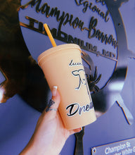 Load image into Gallery viewer, Dream Big Dreamer Pastel Orange Lamb Tumbler
