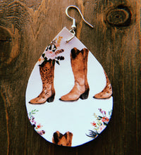 Load image into Gallery viewer, Cowboy Boot Teardrop Shaped Earrings
