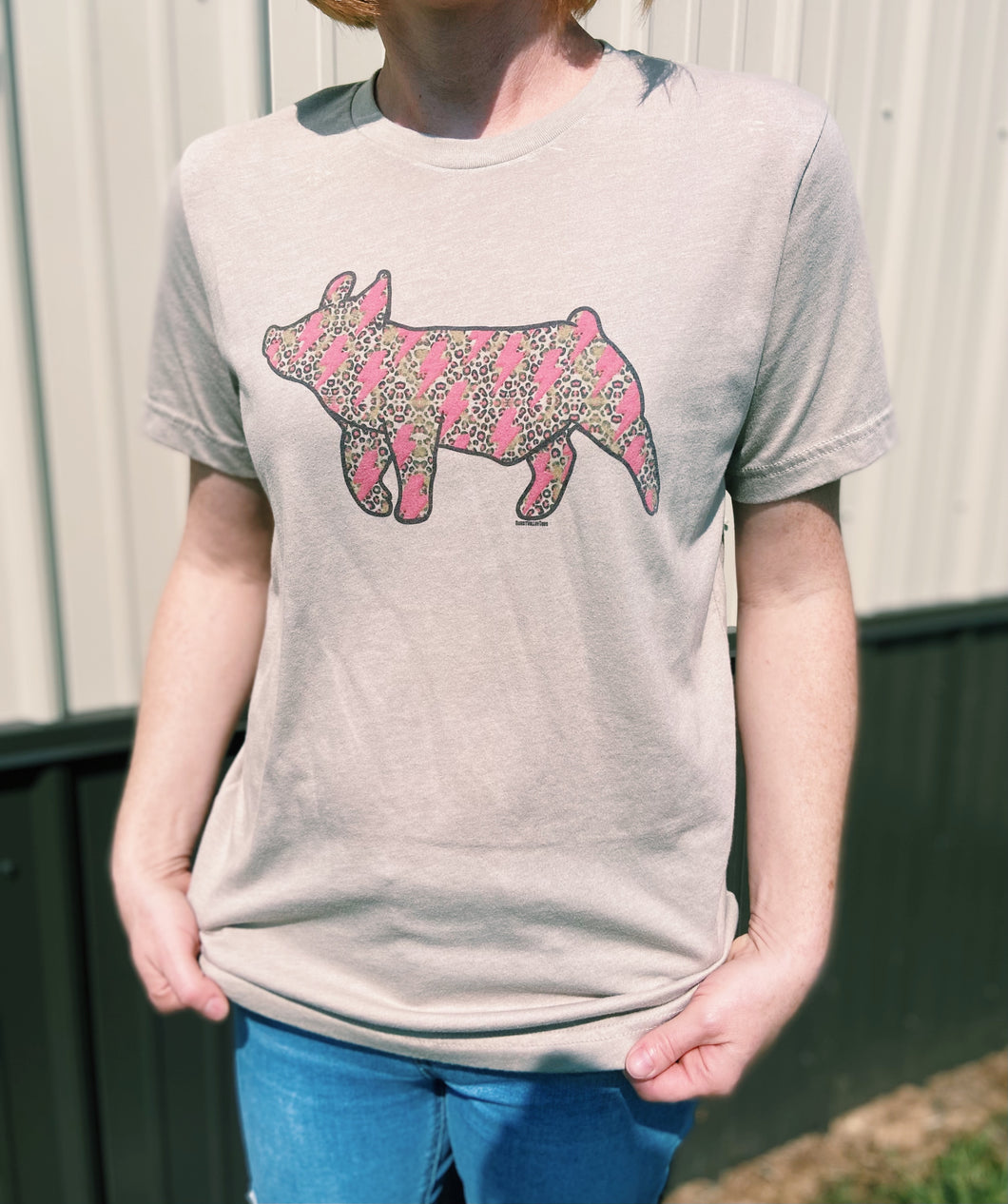 Lightning Bolt Cheetah Pig T-Shirt