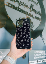 Load image into Gallery viewer, Black/Dark Navy Blue &amp; White Branded Phone Cases
