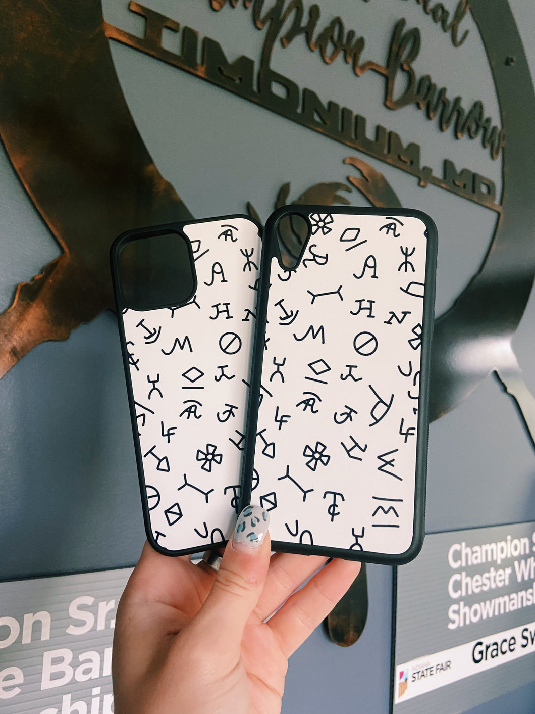 White/Light Grey & Black Branded Phone Cases