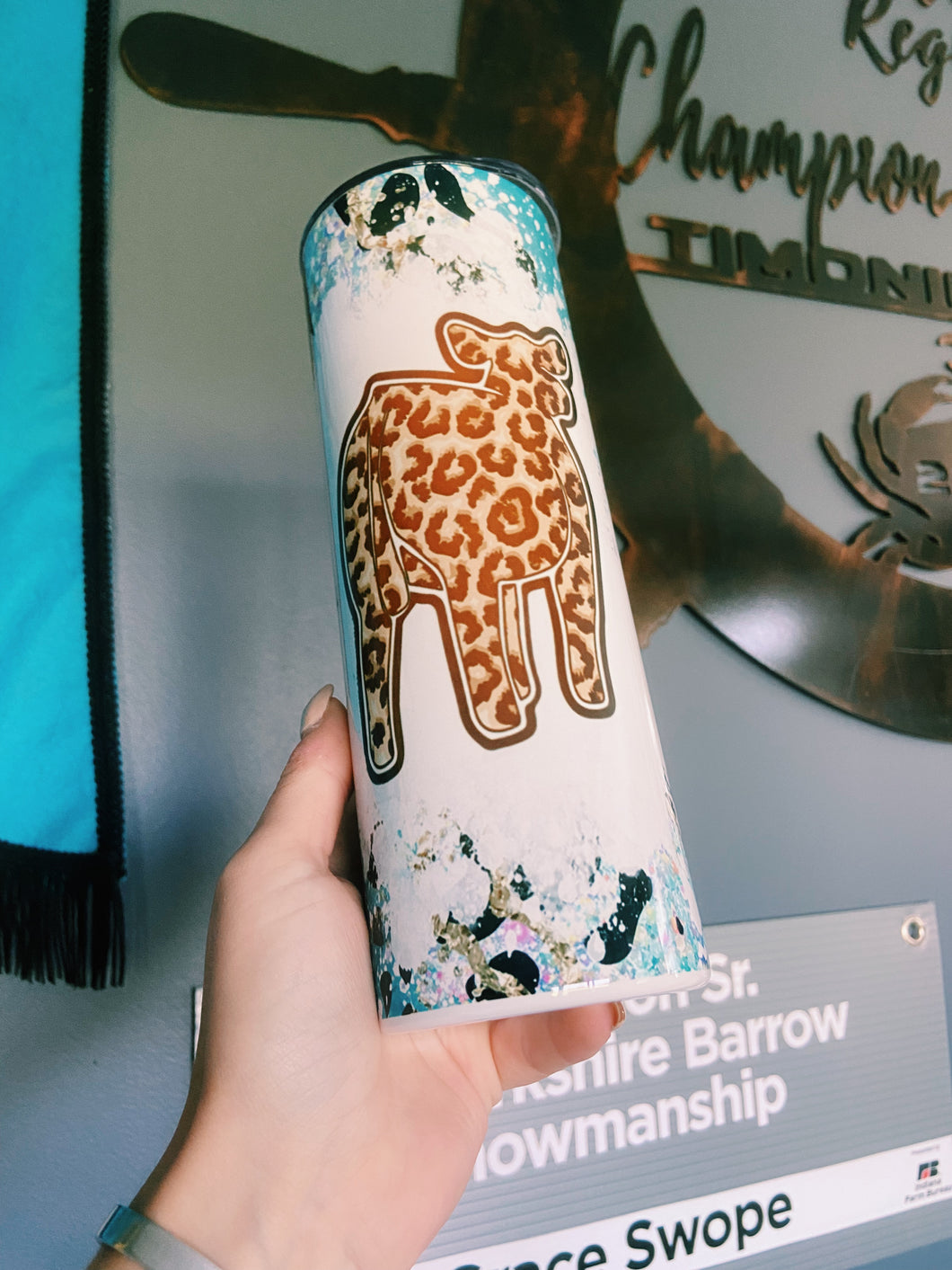 Cheetah Print Cow Tumbler