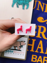 Load image into Gallery viewer, Hot Pink Lamb Stud Earrings
