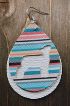 Load image into Gallery viewer, Pastel Serape Lamb Teardrop Shaped Earrings
