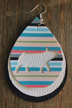 Load image into Gallery viewer, Pastel Serape Pig Teardrop Shaped Earrings
