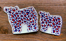 Load image into Gallery viewer, Red, White, &amp; Blue Cheetah Print Decals
