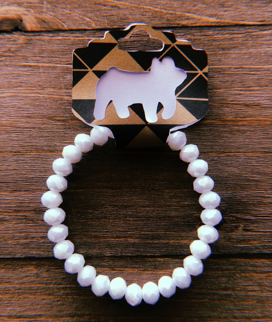 Pearly White Adjustable Beaded Bracelet