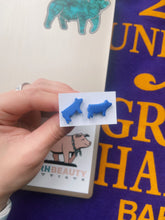 Load image into Gallery viewer, Medium Blue Pig Clay Stud Earrings
