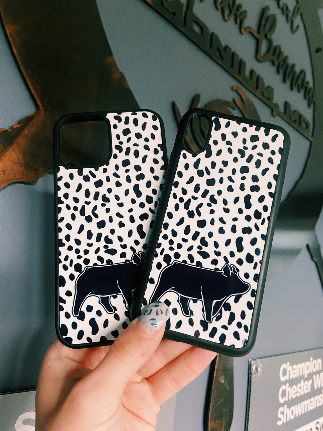 Black & White Dotted Pig Phone Cases