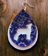 Load image into Gallery viewer, Blue Paisley Lamb Teardrop Shaped Earrings
