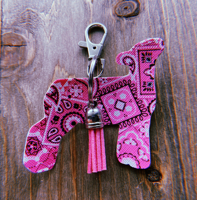 Pink Paisley Lamb Keychain